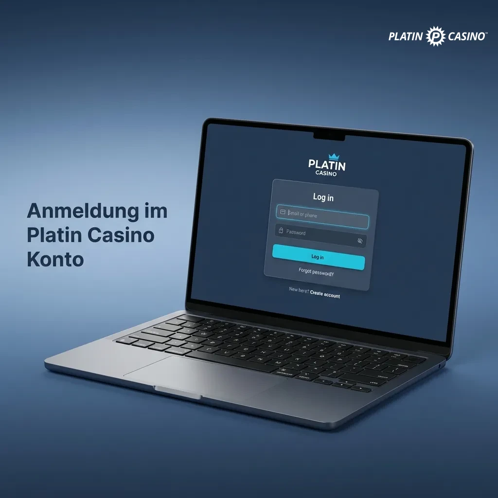 Platin Casino login screen showing email and password fields with login button for account access