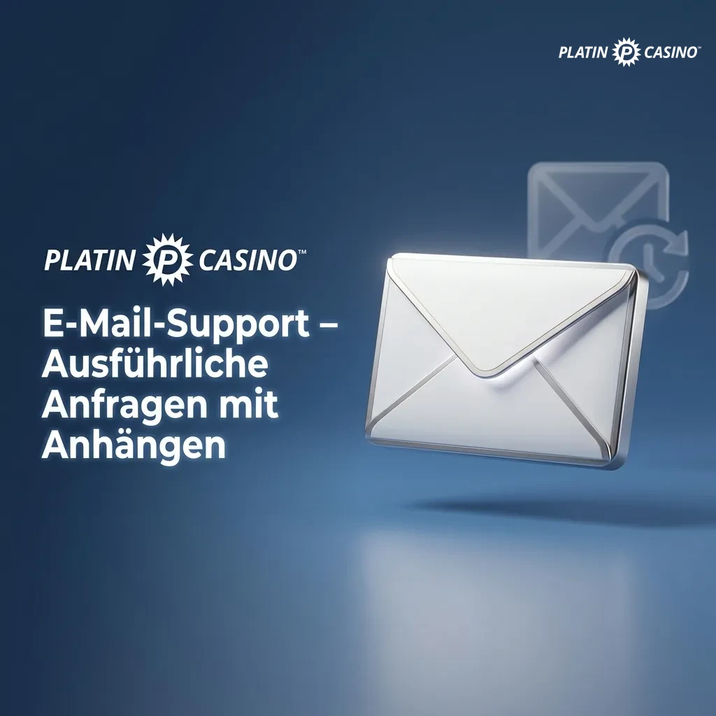 E-Mail-Support-Interface für ausführliche Kundenanfragen mit Dokumenten-Anhang-Funktion und Zeitangaben zur Antwort