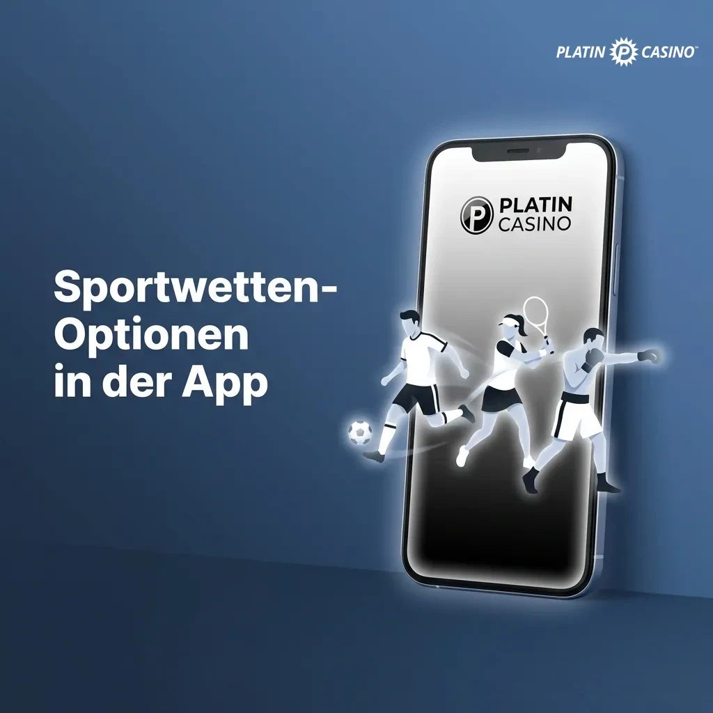 Platin Casino App sports betting interface showing various sports options including football, tennis, basketball, and e-sports
